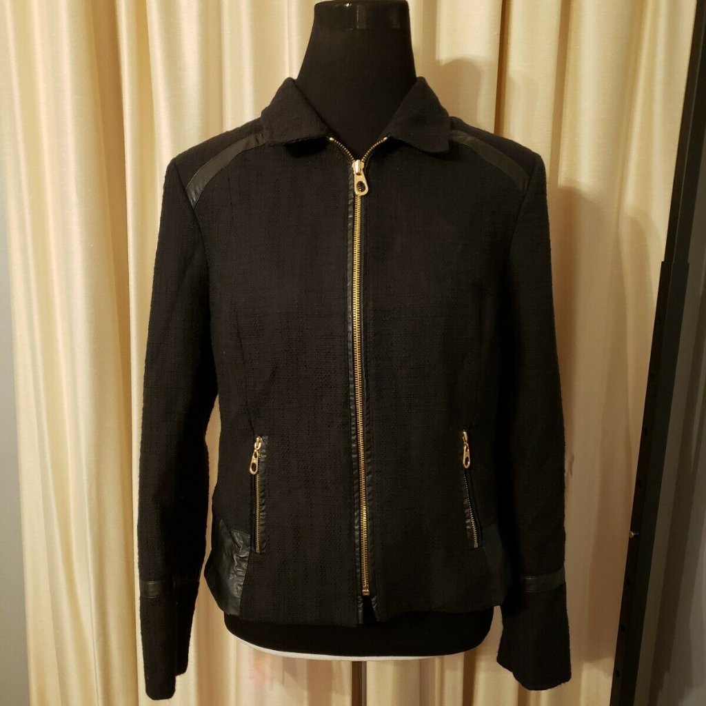 Jones New York Zippered Black Jacket Size 10